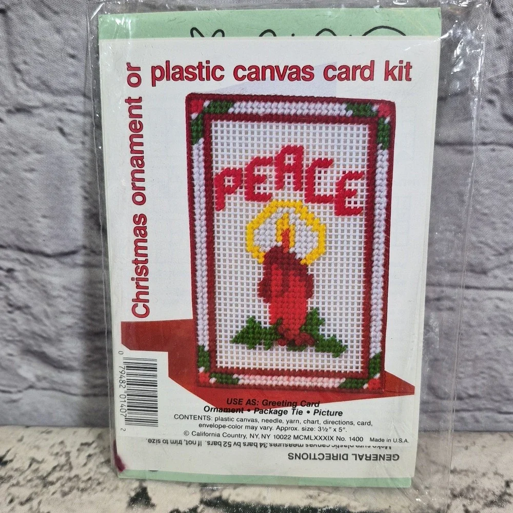 Vtg Nos Lot Of 3 Christmas Craft Kits Plastic Canvas Cross Stitch‎ Wreath New